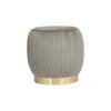 Hocker Lilje 100 Grau D: 43 Cm - Goldfarben/Grau, Design, Textil (43/42cm) - Kayoom