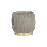 Hocker Lilje 100 Grau D: 43 cm - Goldfarben/Grau, Design, Textil (43/42cm) - Kayoom