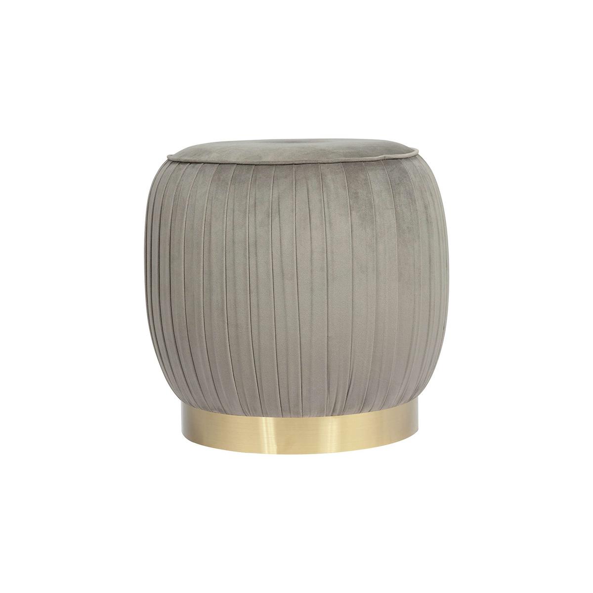 Hocker Lilje 100 Grau D: 43 cm - Goldfarben/Grau, Design, Textil (43/42cm) - Kayoom