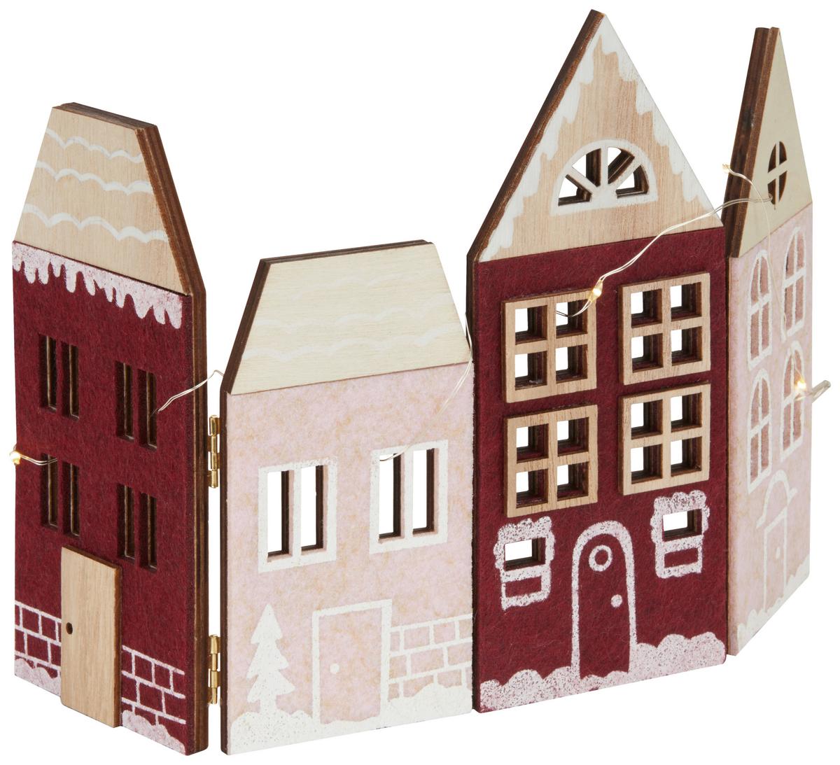 LED-DEKOLEUCHTE HOUSES - Pink/Rot, Basics, Holz (28,5/18/0,8cm) - James Wood
