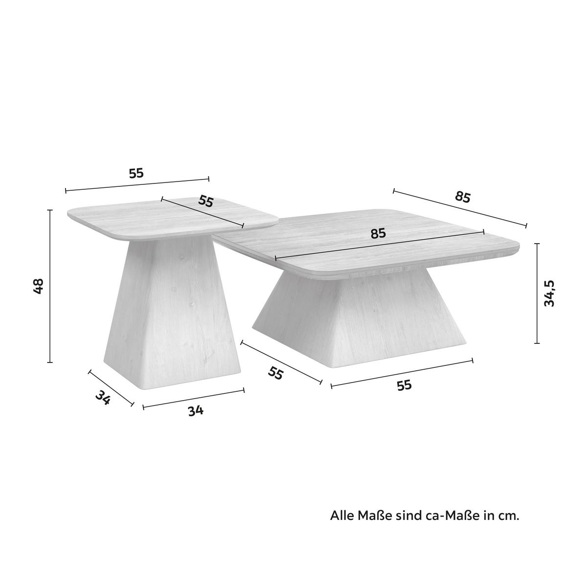 KONFERENČNÝ STOLÍK THIAGO - krémová, Modern, kompozitné drevo/kameň (55/34/55/34/32/46cm) - Bessagi Home