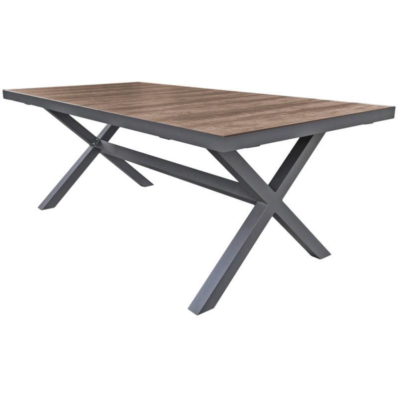 GARTENTISCH TISCH AMELIA KERAMIK - Dunkelgrau/Braun, MODERN, Keramik/Metall (100/75/202cm) - Gardenson