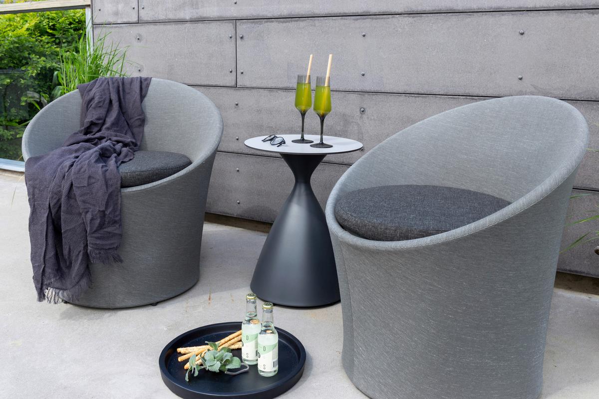 Gartenset Spoga - Grau, KONVENTIONELL, Textil/Metall - Gardenson