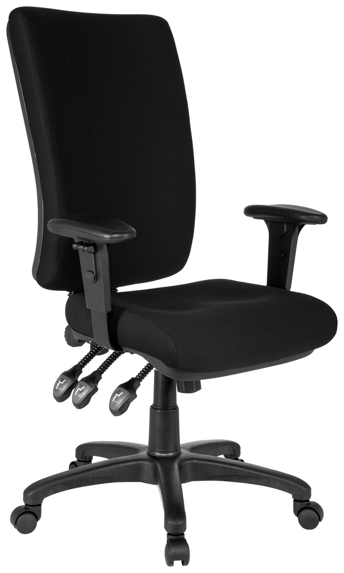 Bürostuhl Zenit High Schwarz Bis 120 Kg - Schwarz, Basics, Kunststoff/Textil (56/130/45cm) - MID.YOU