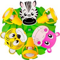 Kinderdeckenleuchte 5248520 Safari - Hippo - Pink/Gelb, Basics, Holzwerkstoff/Kunststoff (36/14cm)