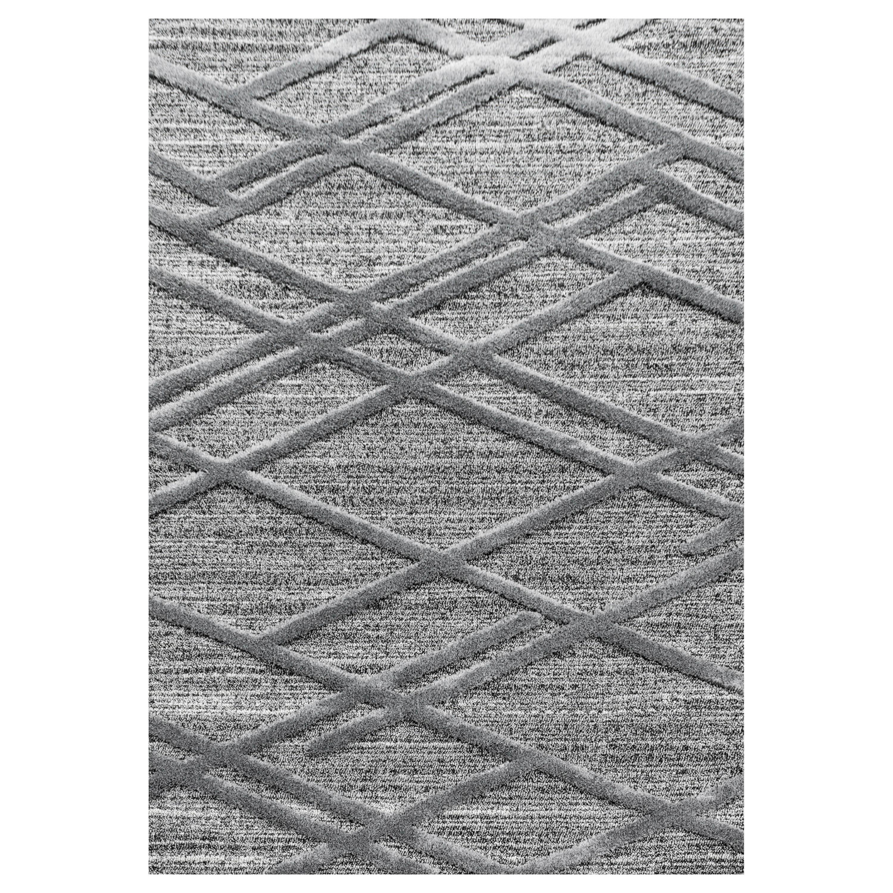 Teppich Läufer Grau Pisa 80x250 cm - Grau, KONVENTIONELL, Textil (80/250cm)
