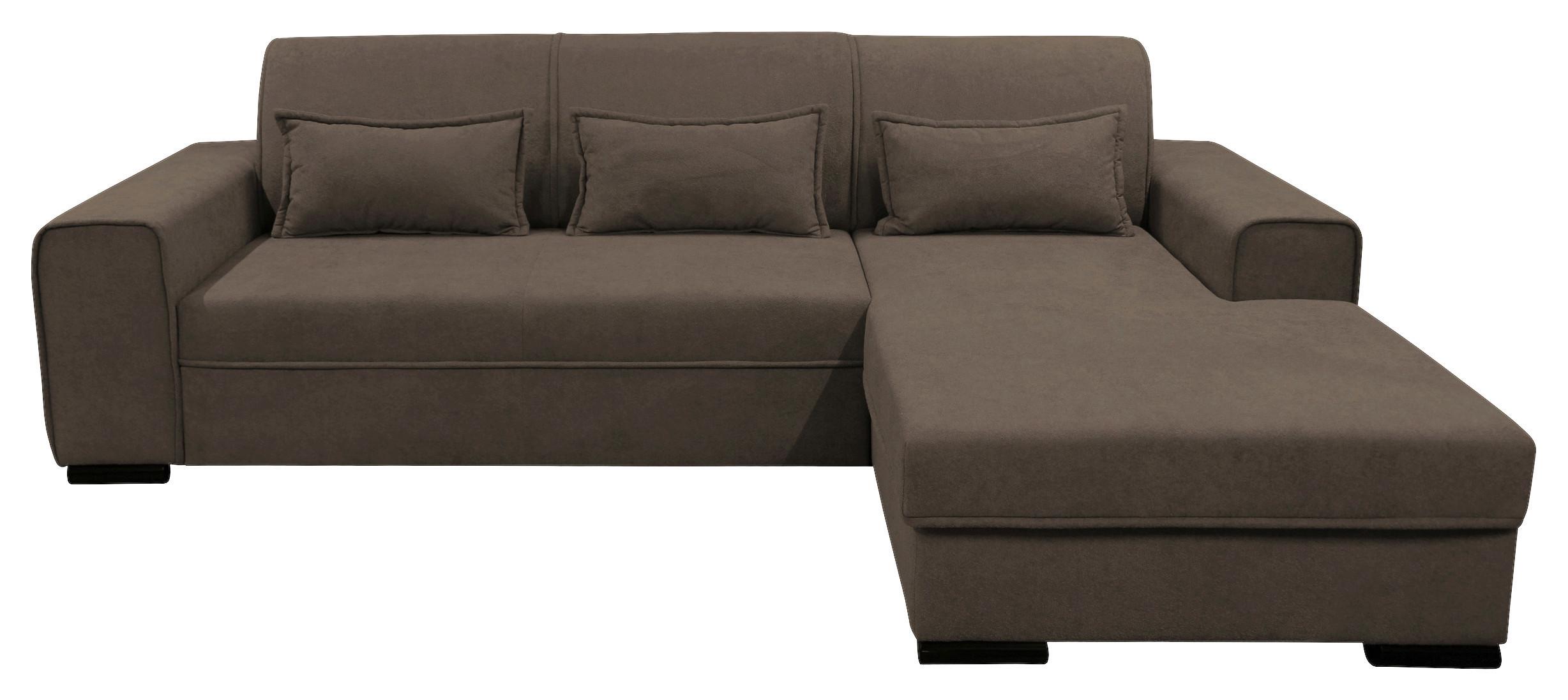 Ecksofa Classic Braun 270x175 cm - Schwarz/Braun, Design, Textil (270/175cm) - MID.YOU