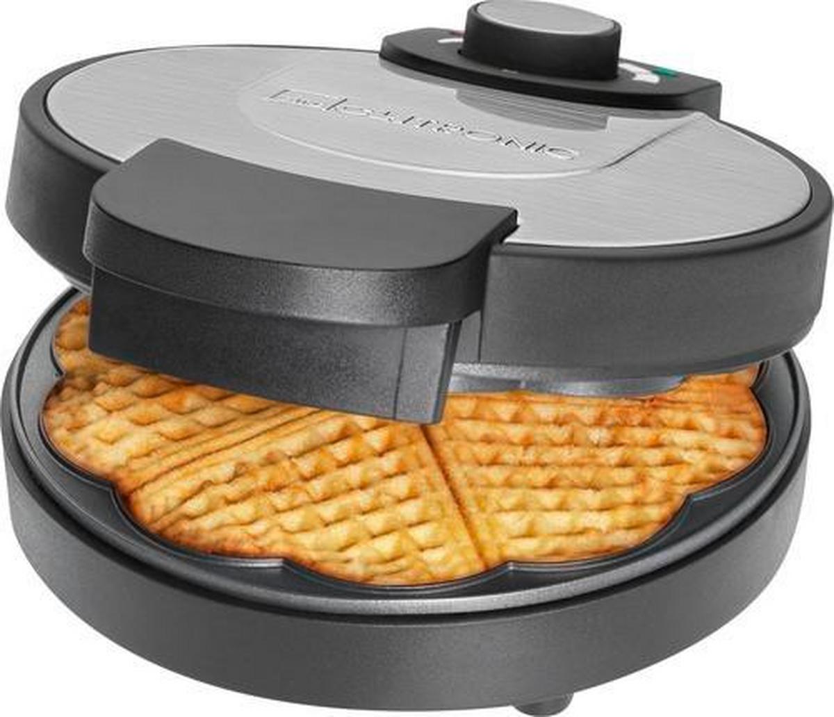 Waffeleisen Wa 3492 1000 W Temperaturregler - Edelstahlfarben/Schwarz, MODERN, Metall (26/10/26cm) - Clatronic