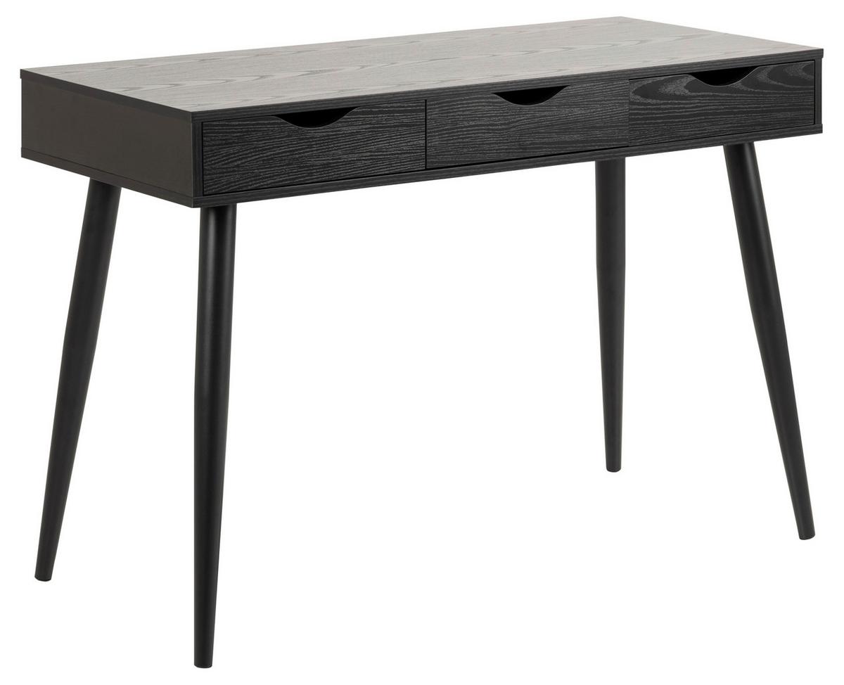 Schreibtisch mit Laden B 110cm H 77,1cm Neptun, Eschefarben - Eschefarben/Schwarz, MODERN, Holzwerkstoff/Metall (110/50/77,1cm) - MID.YOU