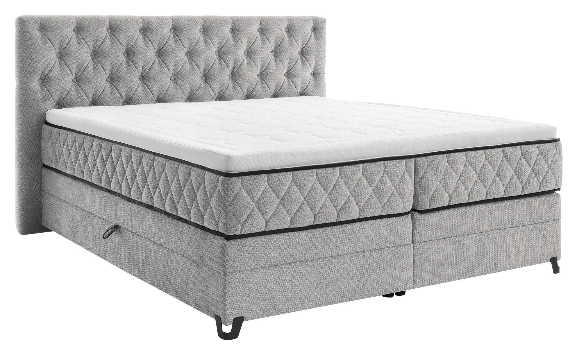 Boxspringbett Carmen A Silber 180x200 Cm - Türkis/Silberfarben, KONVENTIONELL, Holz/Holzwerkstoff (180/200cm) - James Wood