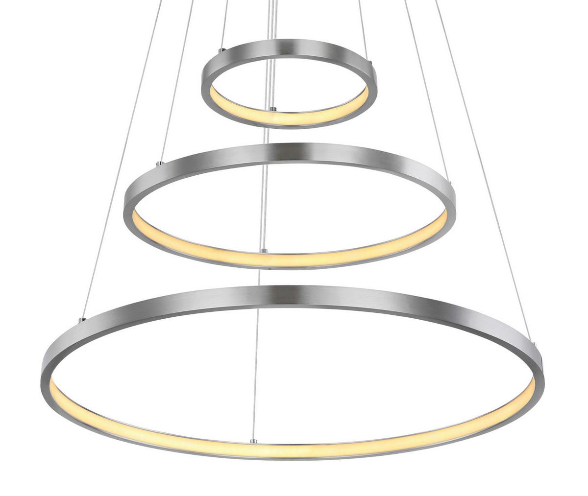 Hängeleuchte Ralph H: 120 cm 1-Flammig, Memory-Funktion - Opal/Nickelfarben, Basics, Kunststoff/Metall (51/120cm) - Globo