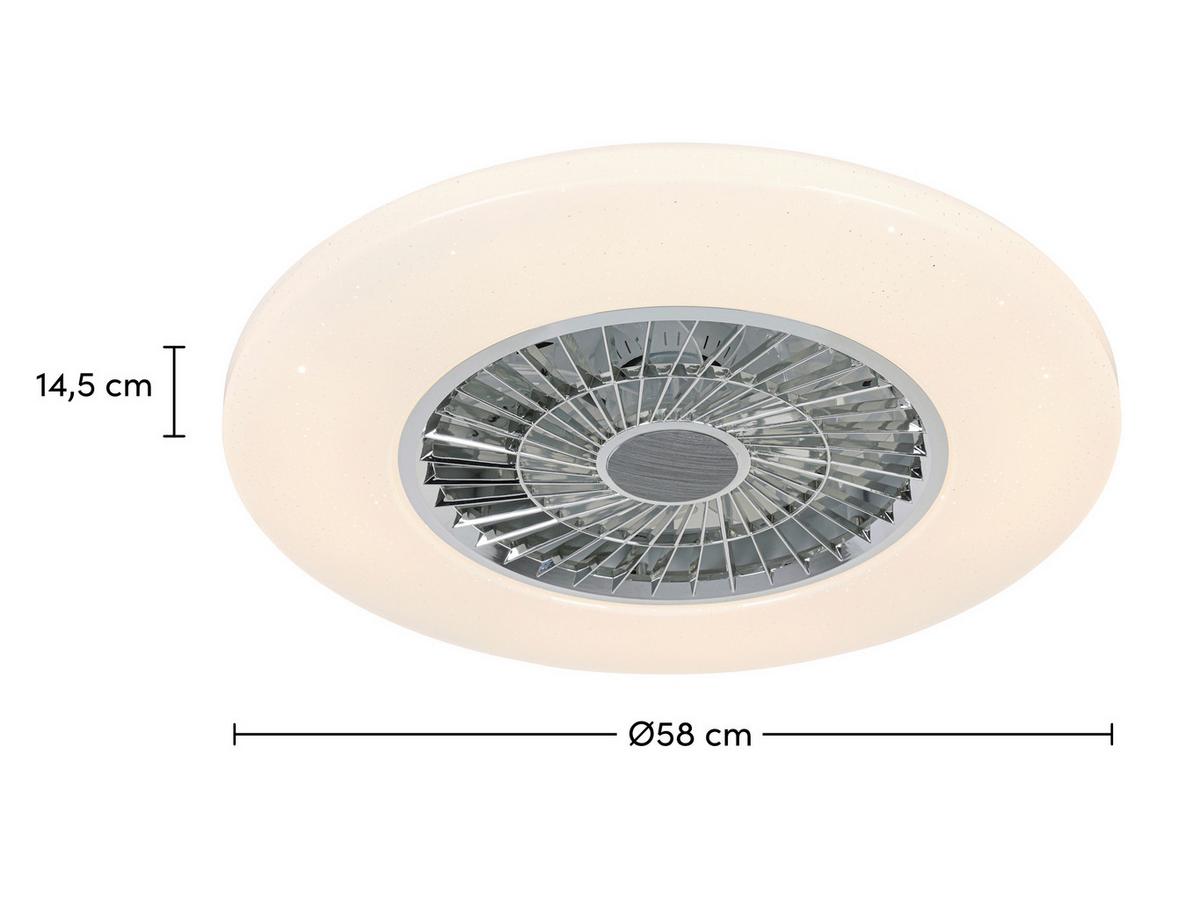 STROPNÉ LED SVIETIDLO LUFTIKU - biela/chrómová, Konventionell, kov/plast (58/14,5cm) - Premium Living