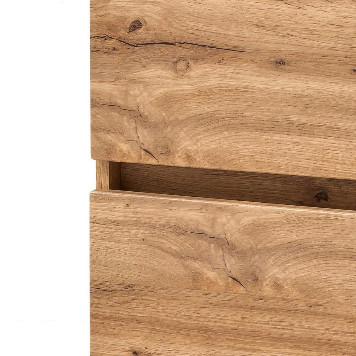 Badezimmer Unterschrank Kopenhagen BxH 40x79 cm - Eichefarben/Silberfarben, KONVENTIONELL, Holzwerkstoff (40/79/35cm) - Held