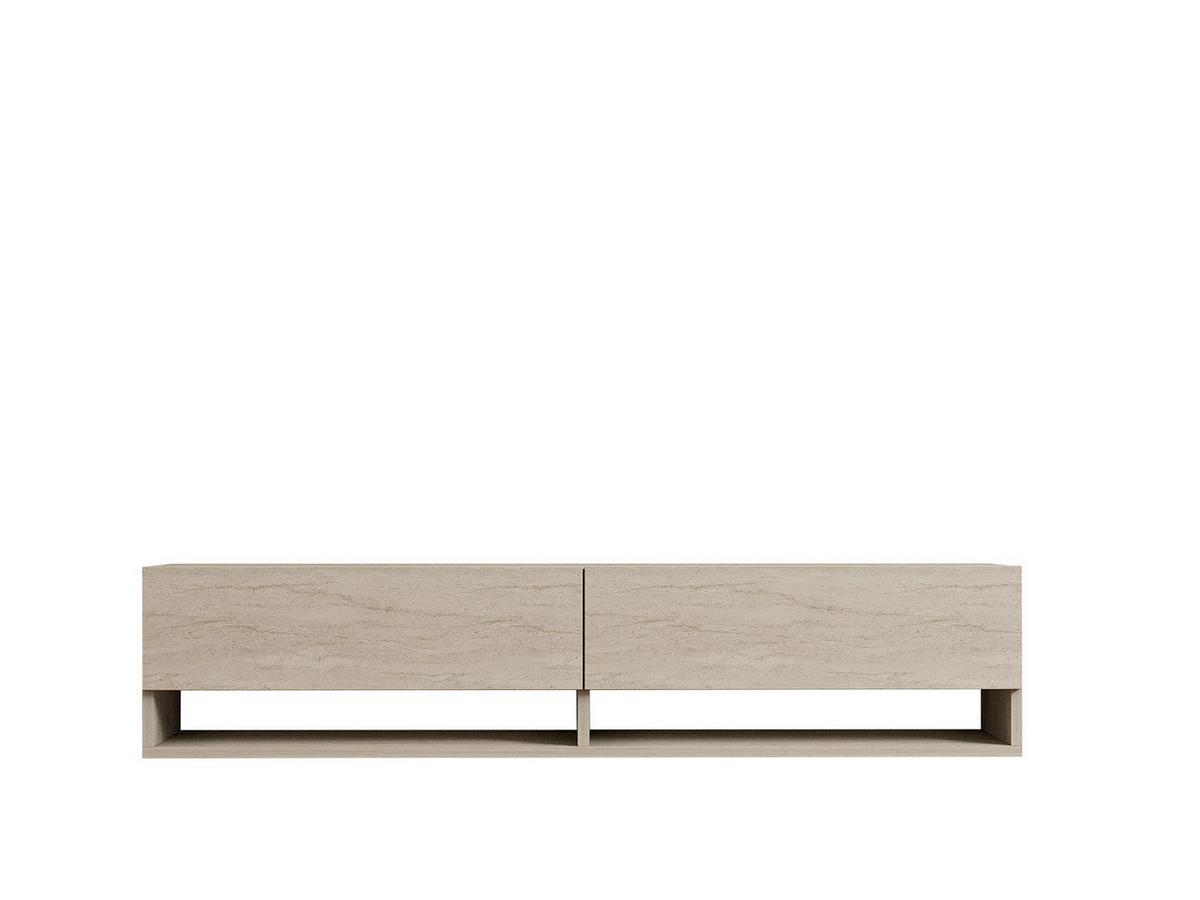 LOWBOARD Travertine  B: 141cm - Elfenbein, MODERN, Holzwerkstoff (141/31/30cm)