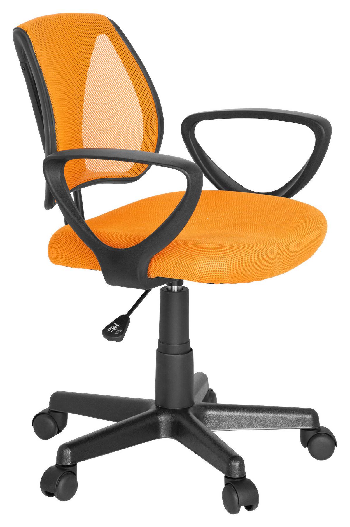 Jugenddrehstuhl Kiddy Cd Orange - Schwarz/Orange, Basics, Kunststoff (58/75-92/45cm) - MID.YOU