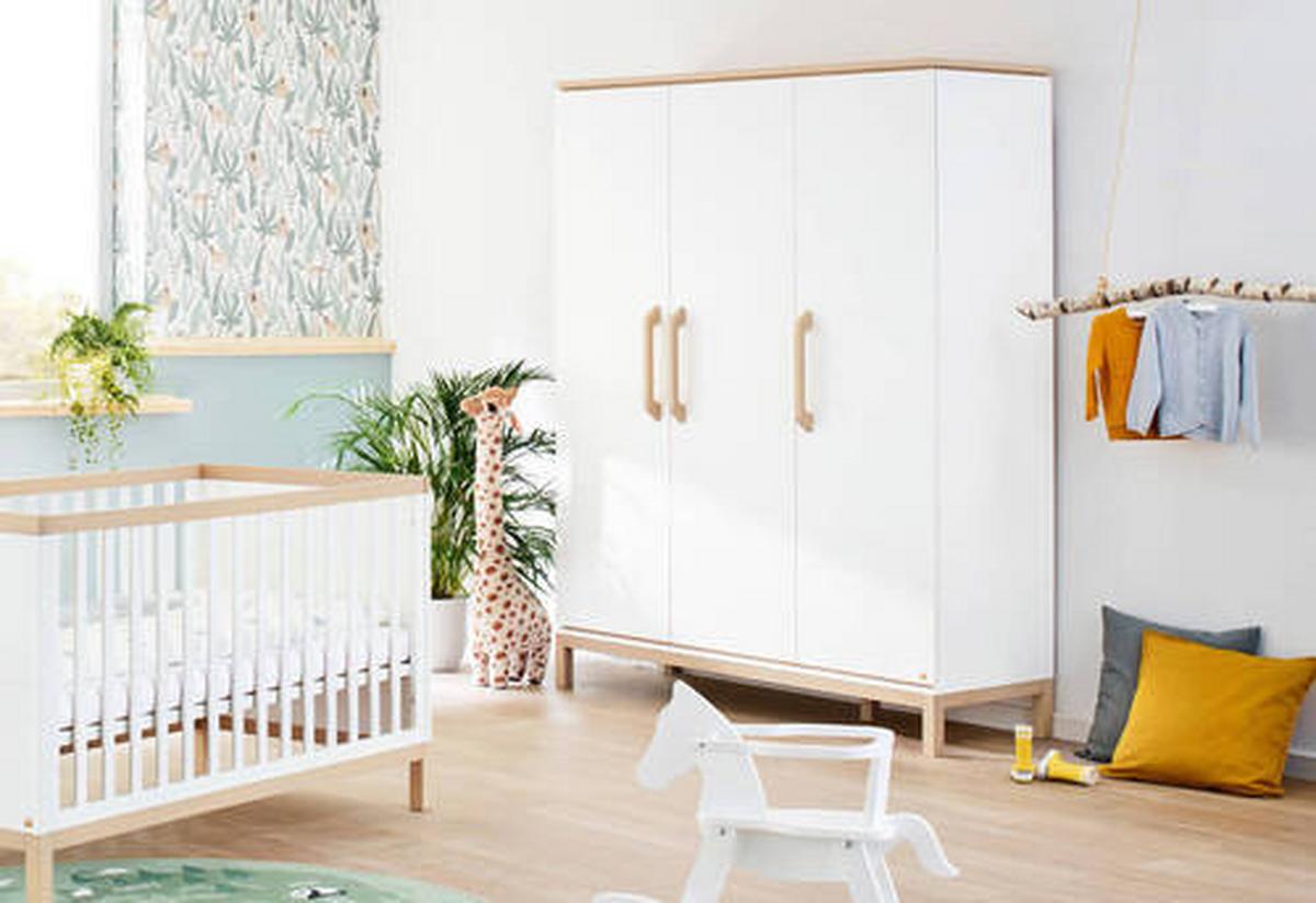 Babyzimmer 100061bg Light - Ahornfarben/Weiß, Design, Holzwerkstoff - Pinolino