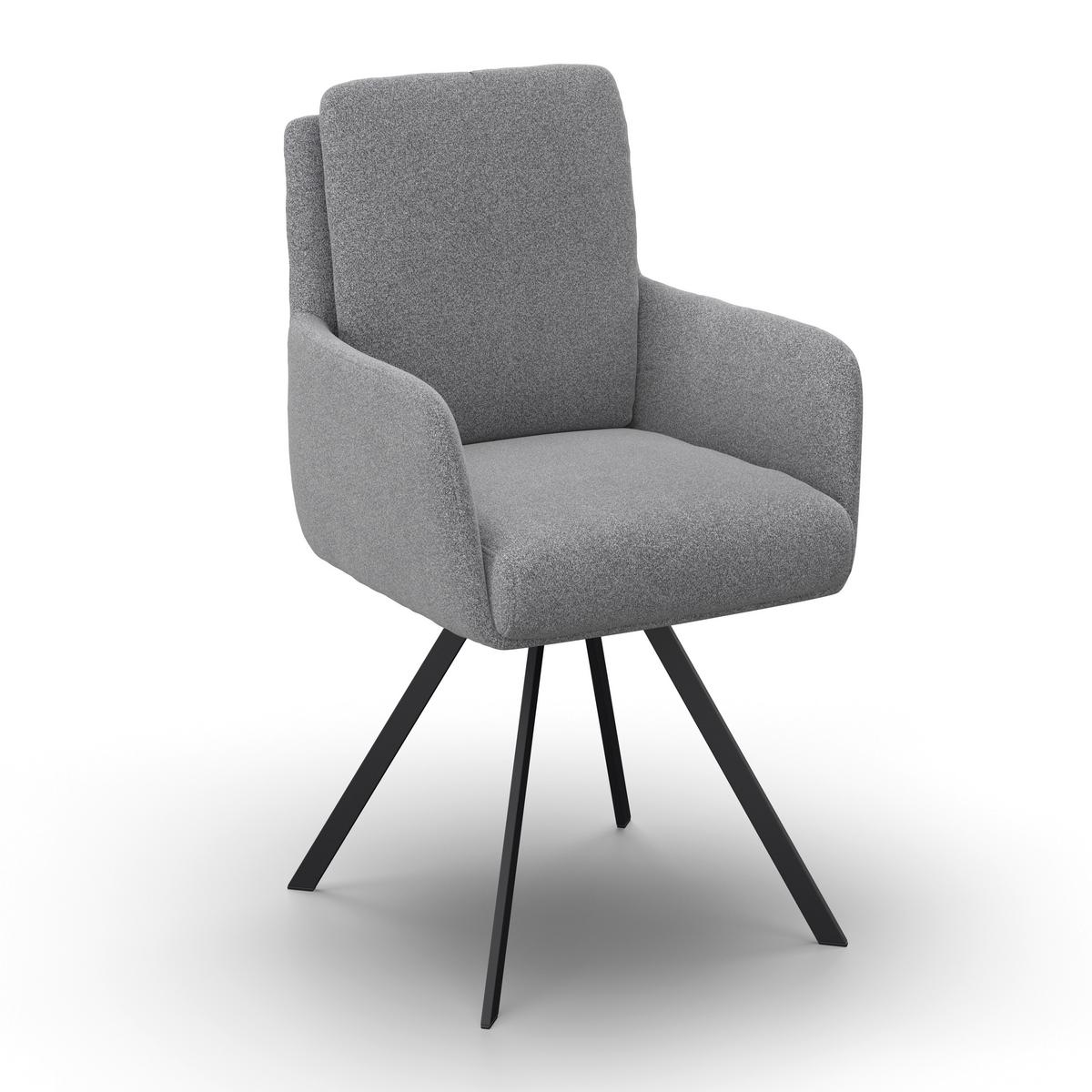 ŽIDLE S PODRUČKAMI MARIE - šedá/černá, Moderní, kov/dřevo (60/95,5/65cm) - Bessagi Home