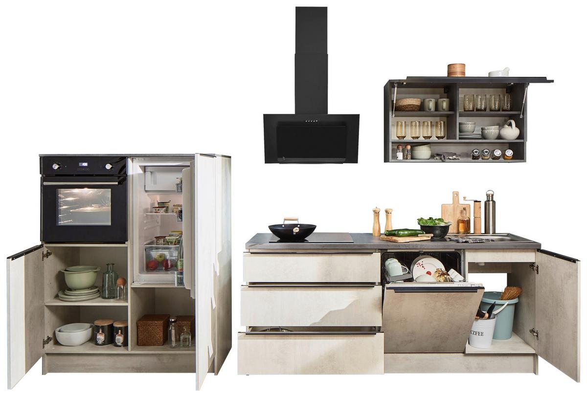 Küchenblock Boston Anthrazit, Weiß B: 321 cm - Anthrazit/Weiß, Basics, Holzwerkstoff (321cm) - MID.YOU