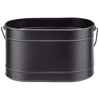 Übertopf Trixia Aus Zink Mit Griff LxB: 24x13 cm, Schwarz - Schwarz, MODERN, Metall (24/13/13cm)