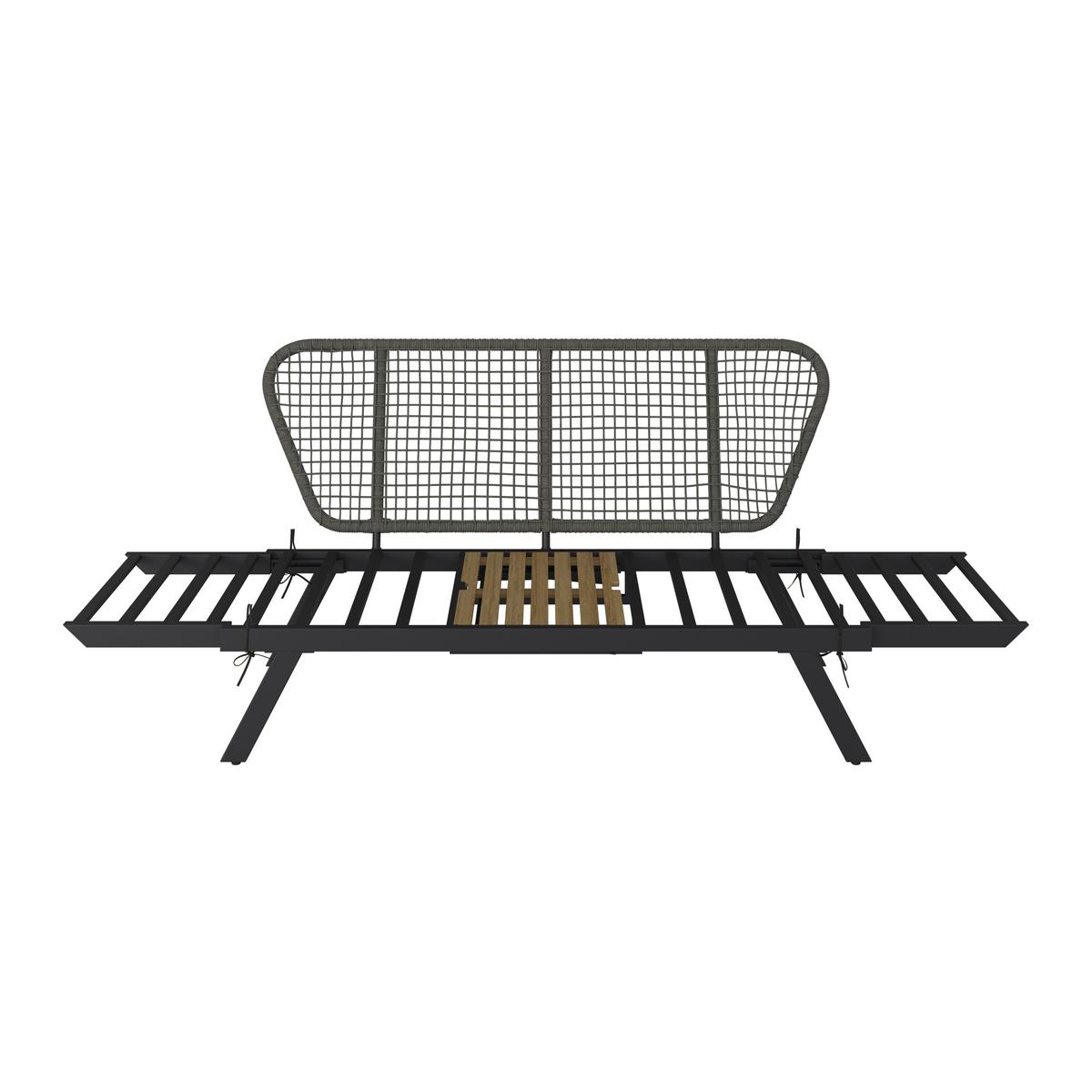 Gartenbank Metall Relax mit Kissen - MODERN (215/83/75cm) - Beldano