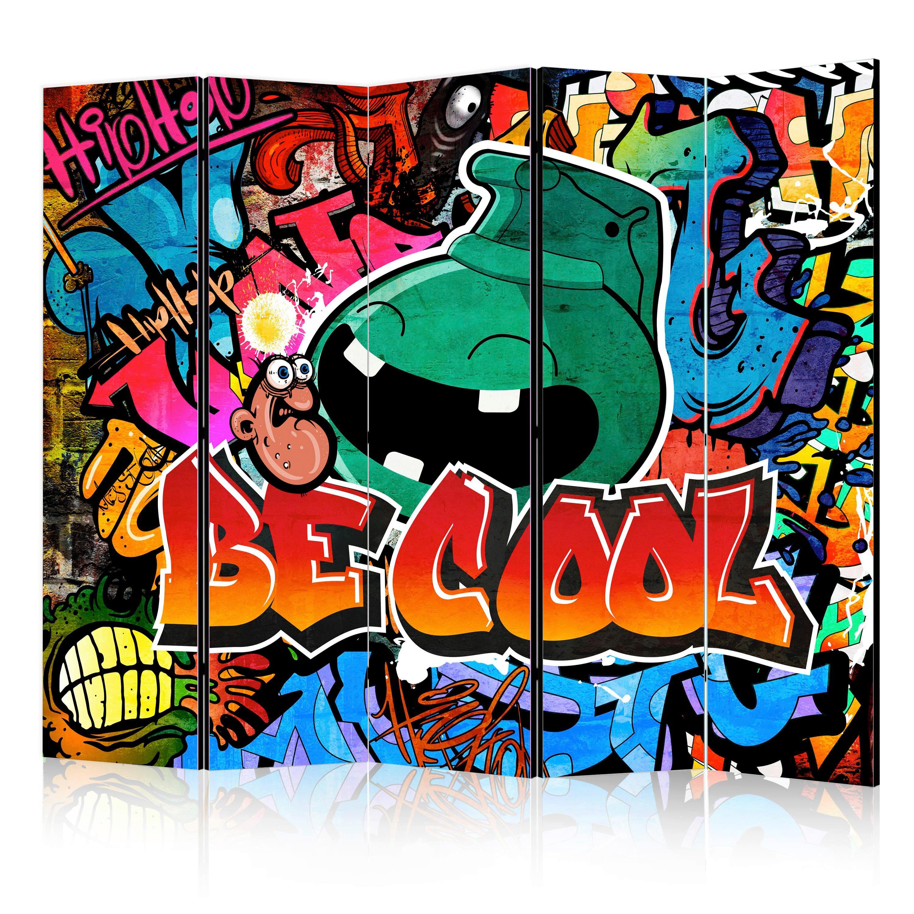 Paravent Multicolor B: 225 cm - Multicolor, Basics, Holz/Textil (225/172/3cm) - artgeist