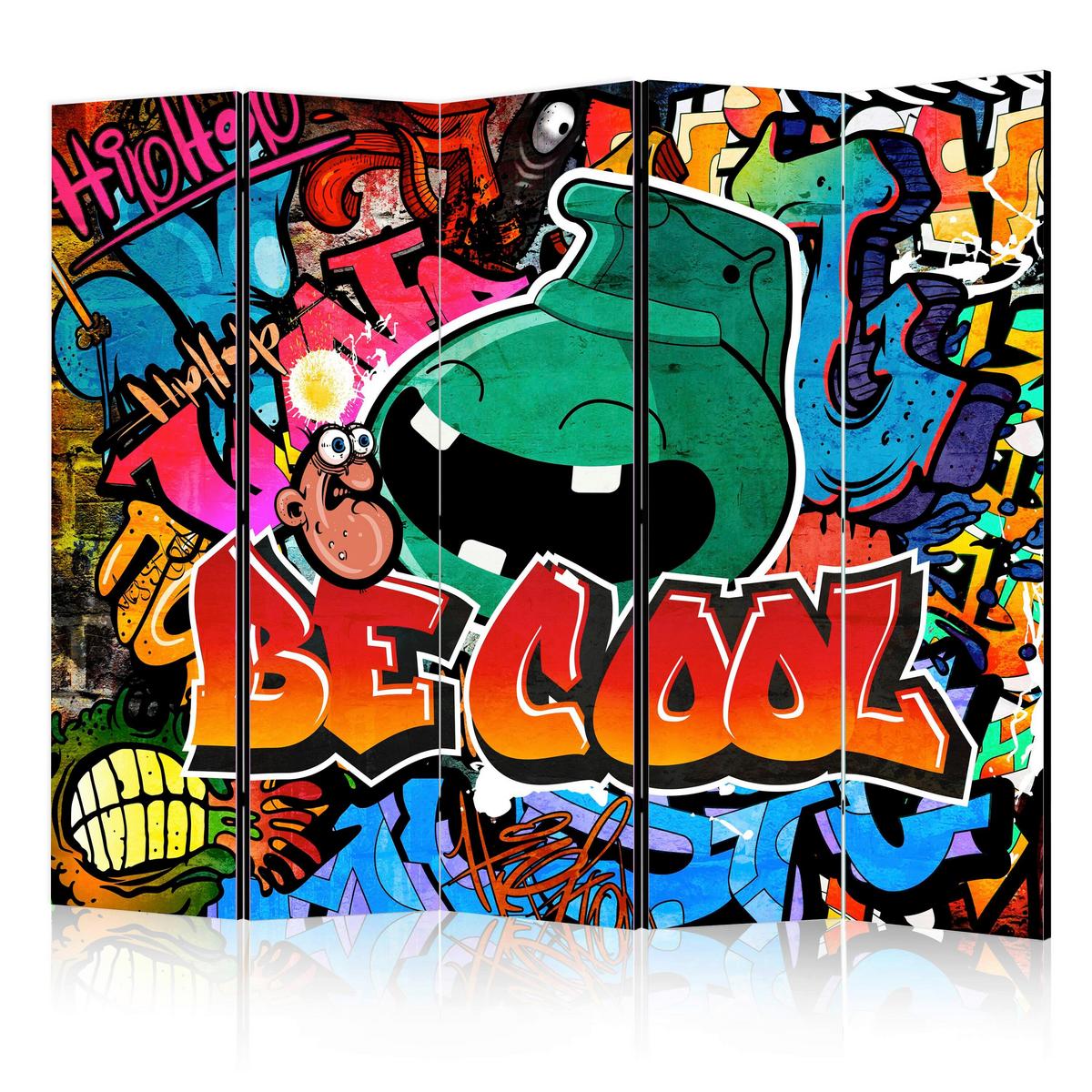 Paravent Multicolor B: 225 cm - Multicolor, Basics, Holz/Textil (225/172/3cm) - artgeist