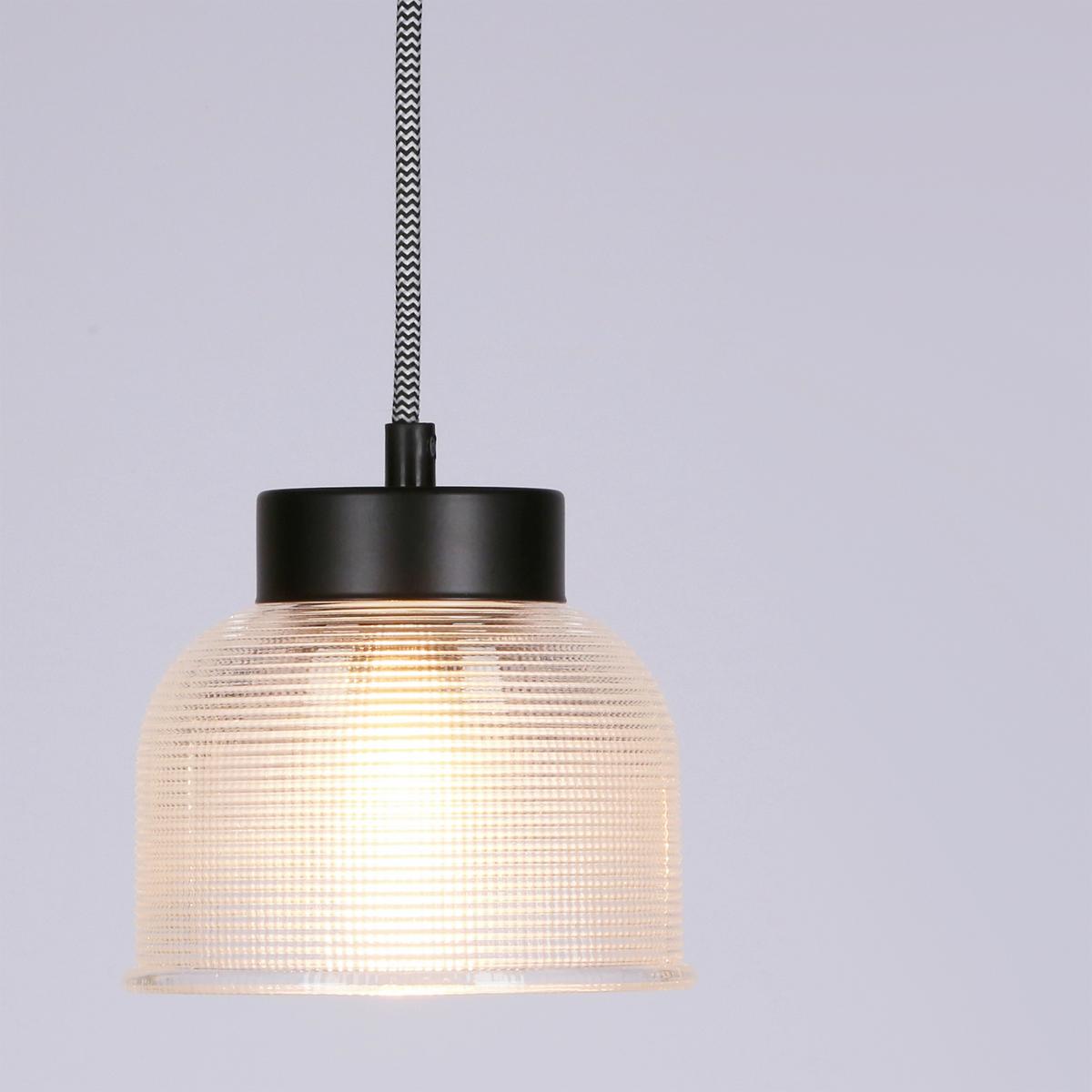 Pendelleuchte Liverpool - Transparent/Schwarz, Design, Glas/Metall (14.5/14.5/90cm)