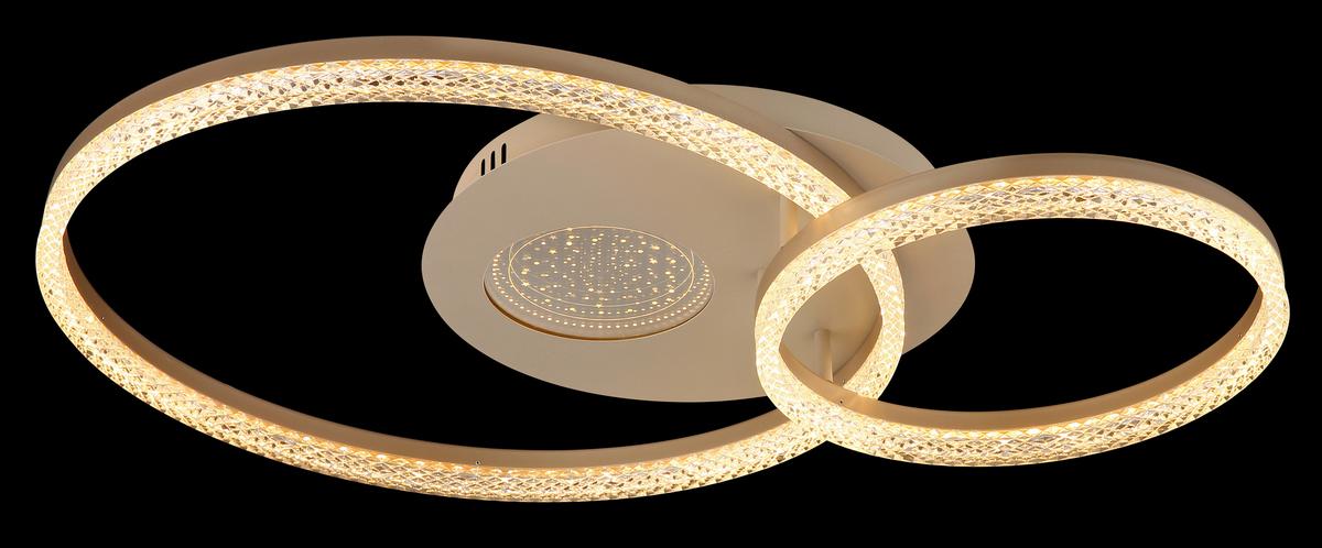 STROPNÉ LED SVIETIDLO SANFORD - číra/piesková, Design, kov/plast (70/50/11cm) - Globo