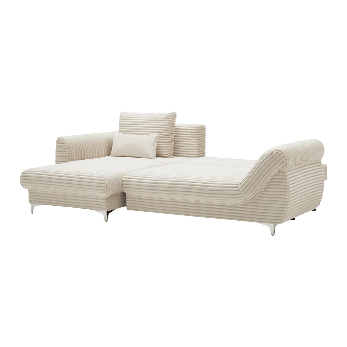 Sedačka Alantis Lux, levá, krémová - černá/barvy stříbra, Lifestyle, kov/dřevo (175/263cm) - Mömax