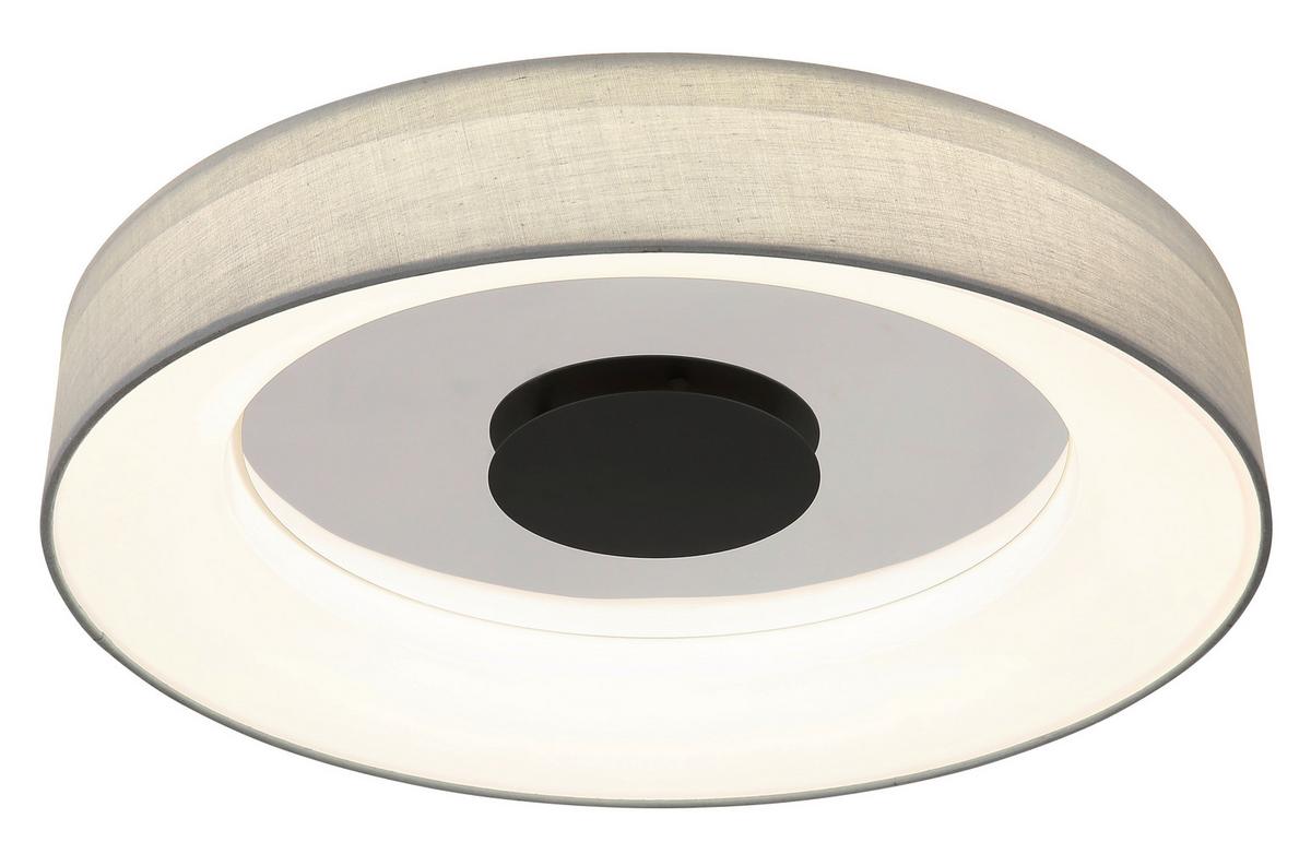 LED-Deckenleuchte 48372-30 - Chromfarben/Opal, Trend, Kunststoff/Textil (46,8/9,8cm) - Globo