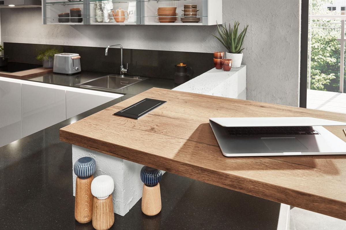 Einbauküche Luxor Frei Planbar Modern, grifflos - Schwarz/Grau, MODERN, Holzwerkstoff - Vertico