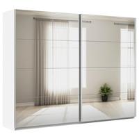 Schwebetürenschrank Mit Spiegel B: 271cm Feldkirch - Silberfarben/Weiß, MODERN, Glas/Holzwerkstoff (271/210/62cm)
