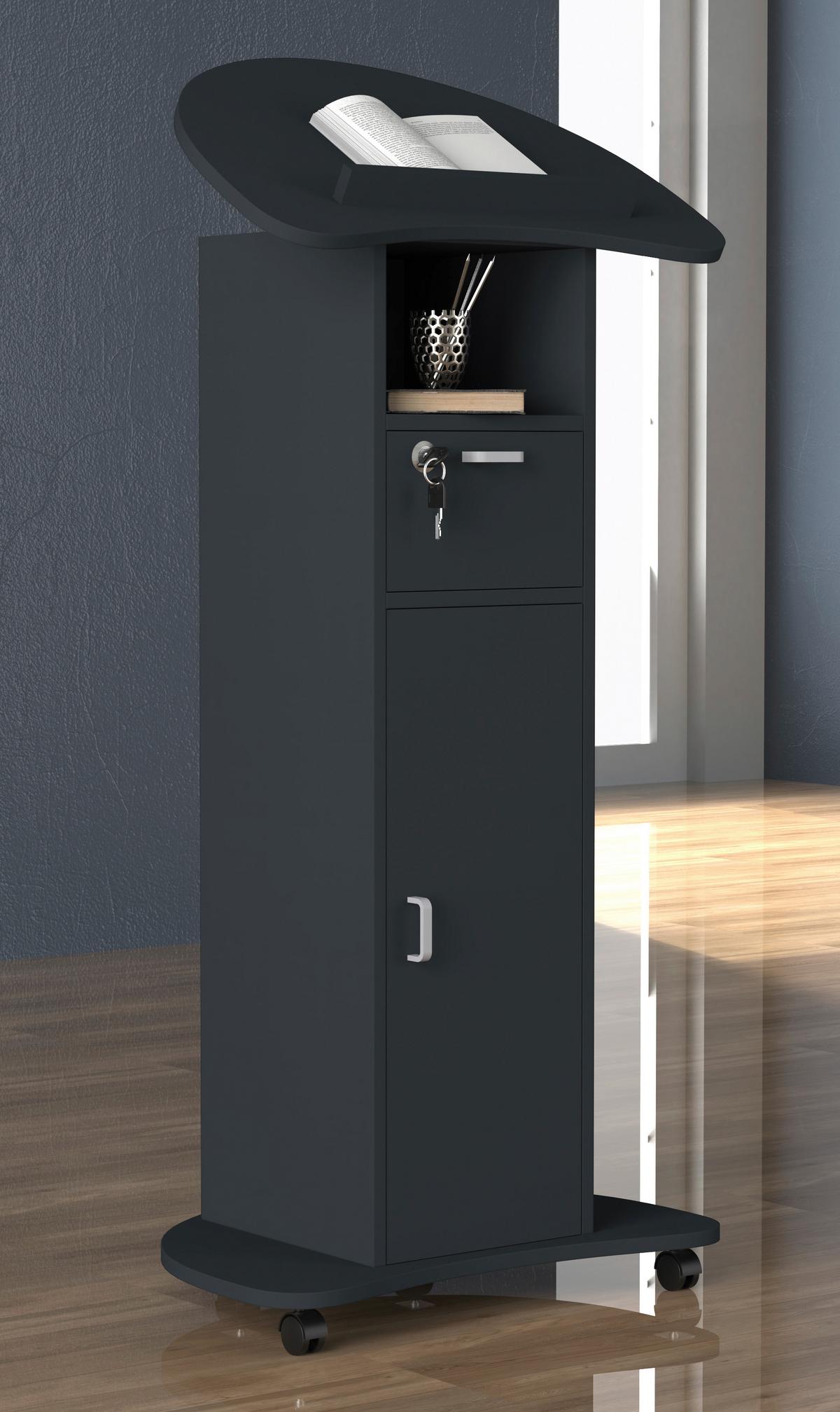 Stehpult Redola L B: 56 Cm Anthrazit Mit Stauraum - Anthrazit, MODERN, Holzwerkstoff (56/110/37cm) - MID.YOU