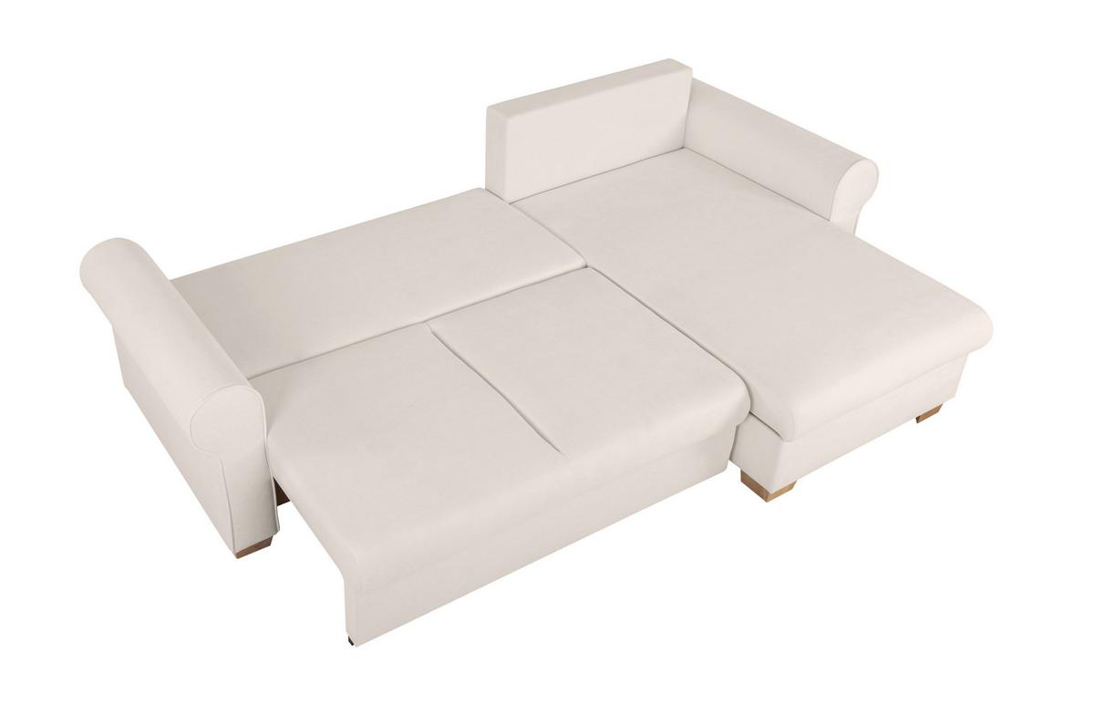 Ecksofa Arles, Creme 02 S: 266x161 Cm - Buchefarben/Creme, Design, Textil (266/161cm) - MID.YOU