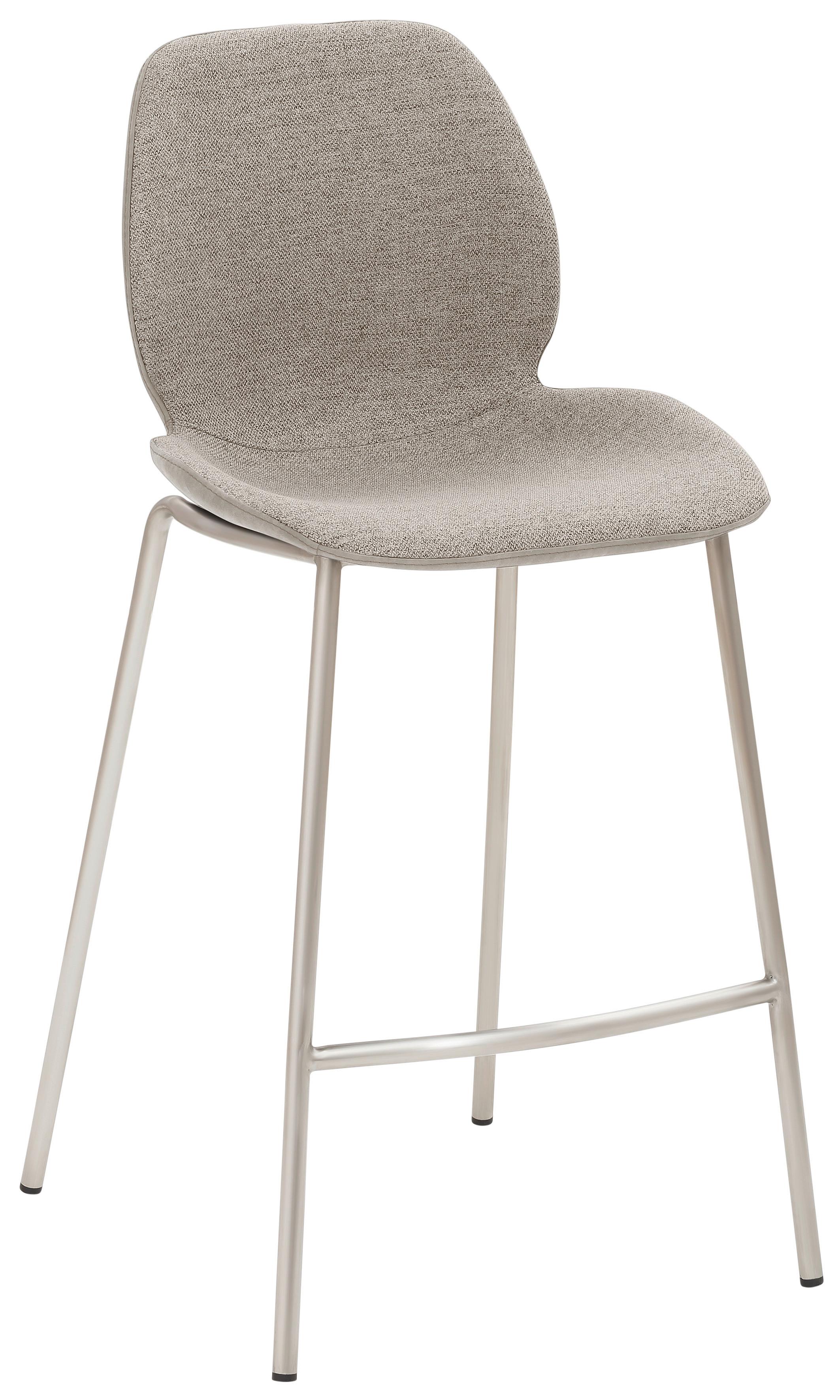 Tresenstuhl My Solo - Edelstahlfarben/Hellgrau, KONVENTIONELL, Textil/Metall (49/97/53cm) - Livetastic