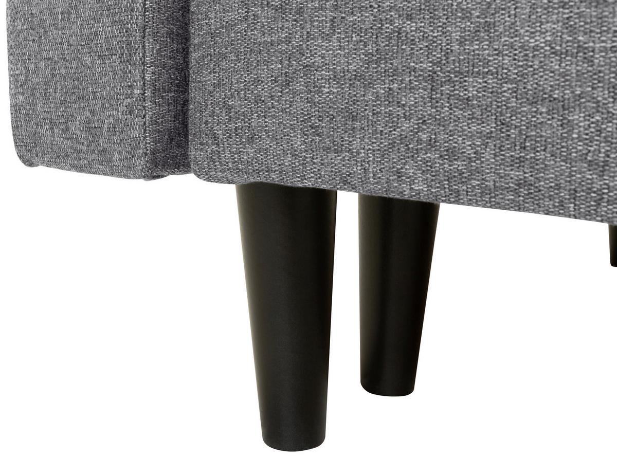 Eckschlafsofa Noret Hellgrau S: 223/157 cm - Dunkelgrau/Schwarz, KONVENTIONELL, Textil (223/157cm) - MID.YOU