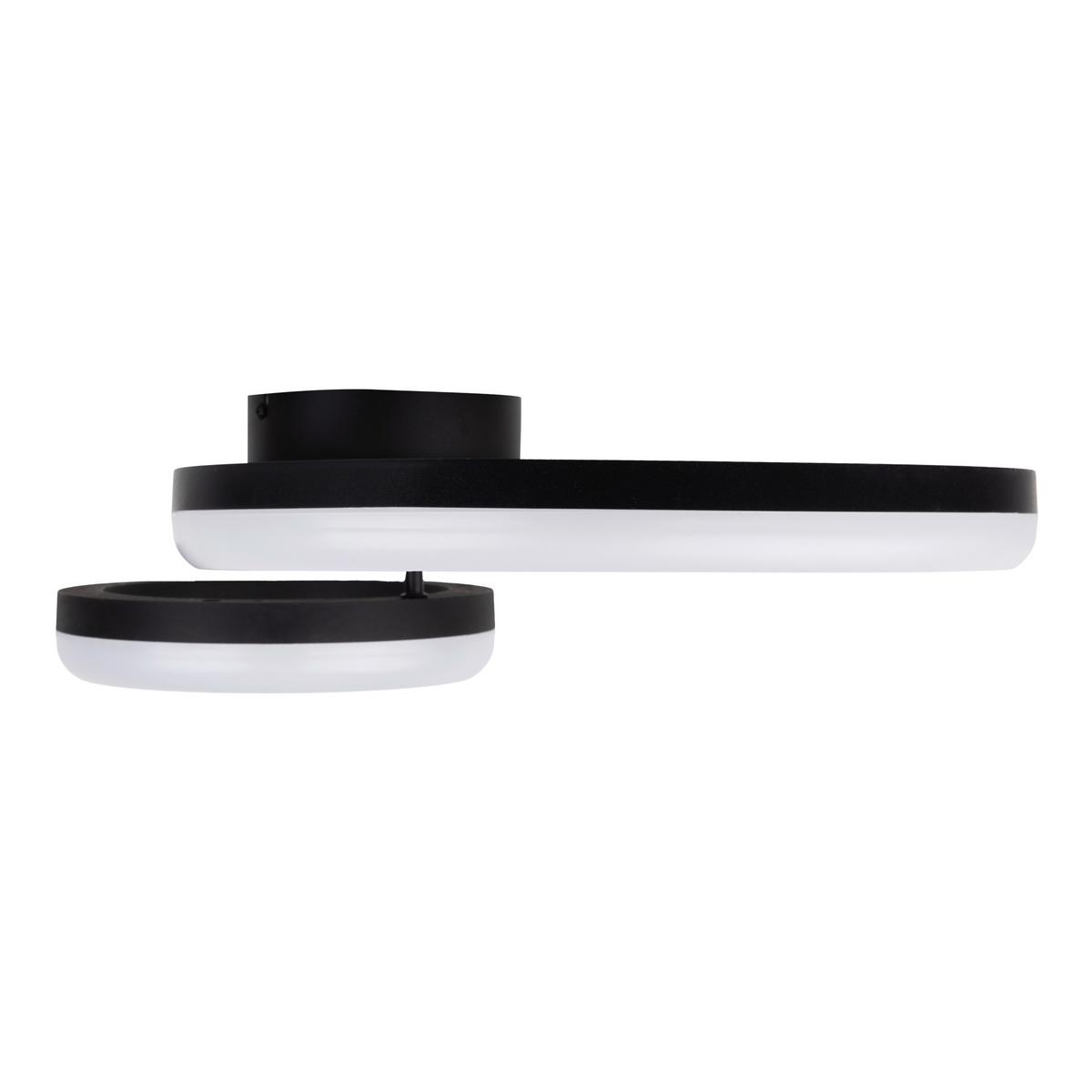 LED-Deckenleuchte 7096922 Circulo - Schwarz/Weiß, KONVENTIONELL, Kunststoff/Metall (53/40/14cm) - Näve