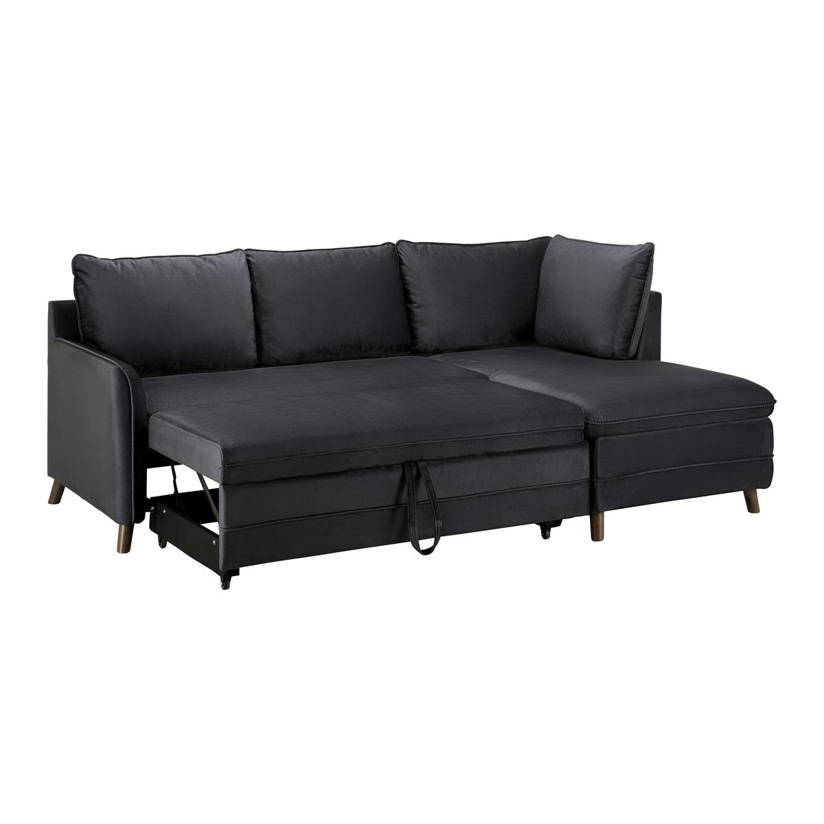 Sedací souprava ANGELINA - šedá/tmavě šedá, Moderní, dřevo/textil (229/87/154cm) - Bessagi Home