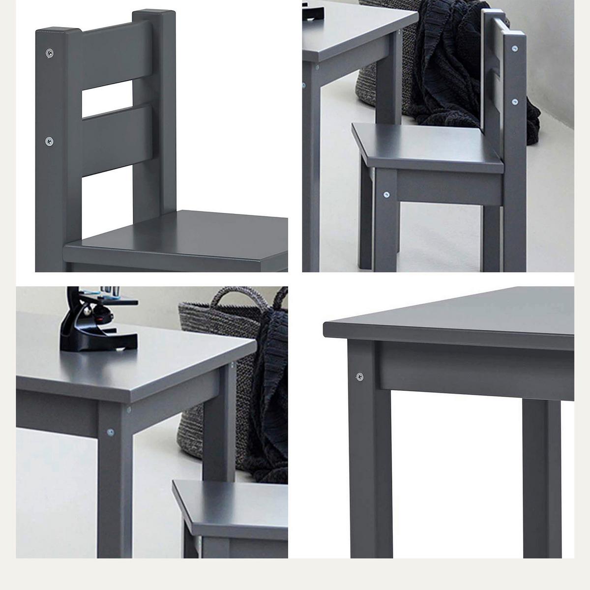 Kindersitzgruppe Bunde Mads Dunkelgrau - Dunkelgrau, MODERN, Holz - MID.YOU