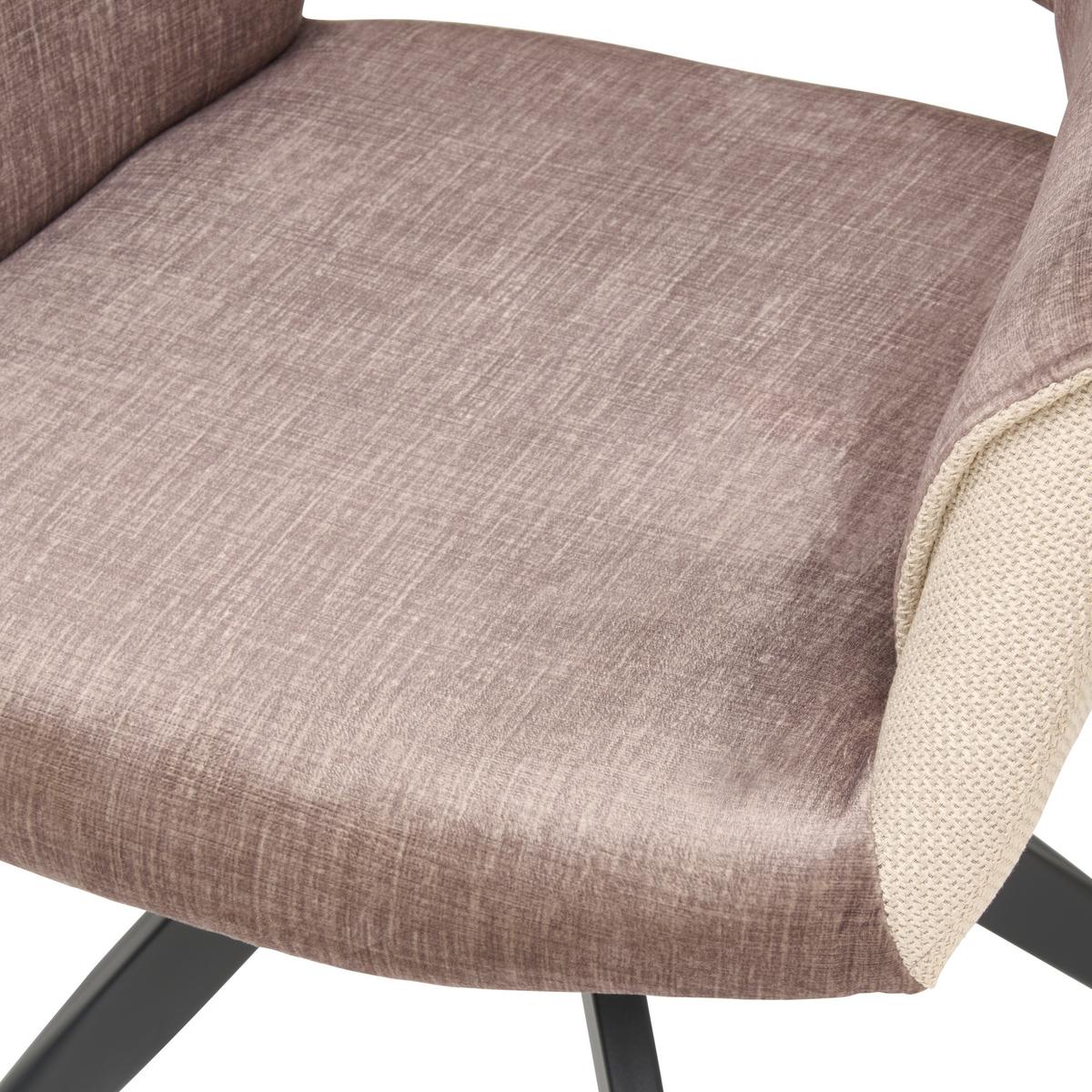 Armlehnstuhl Kiran Samt Beige, B: 62 Cm - Beige/Schwarz, KONVENTIONELL, Textil/Metall (62/86/64cm) - MID.YOU