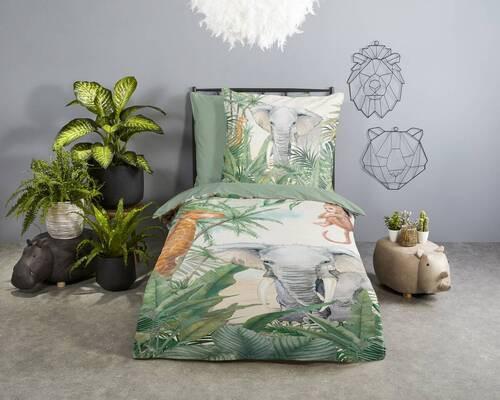 Jugendbettwäsche Jungle Multicolor 135x200 cm - Multicolor, Natur, Textil (135/200cm)