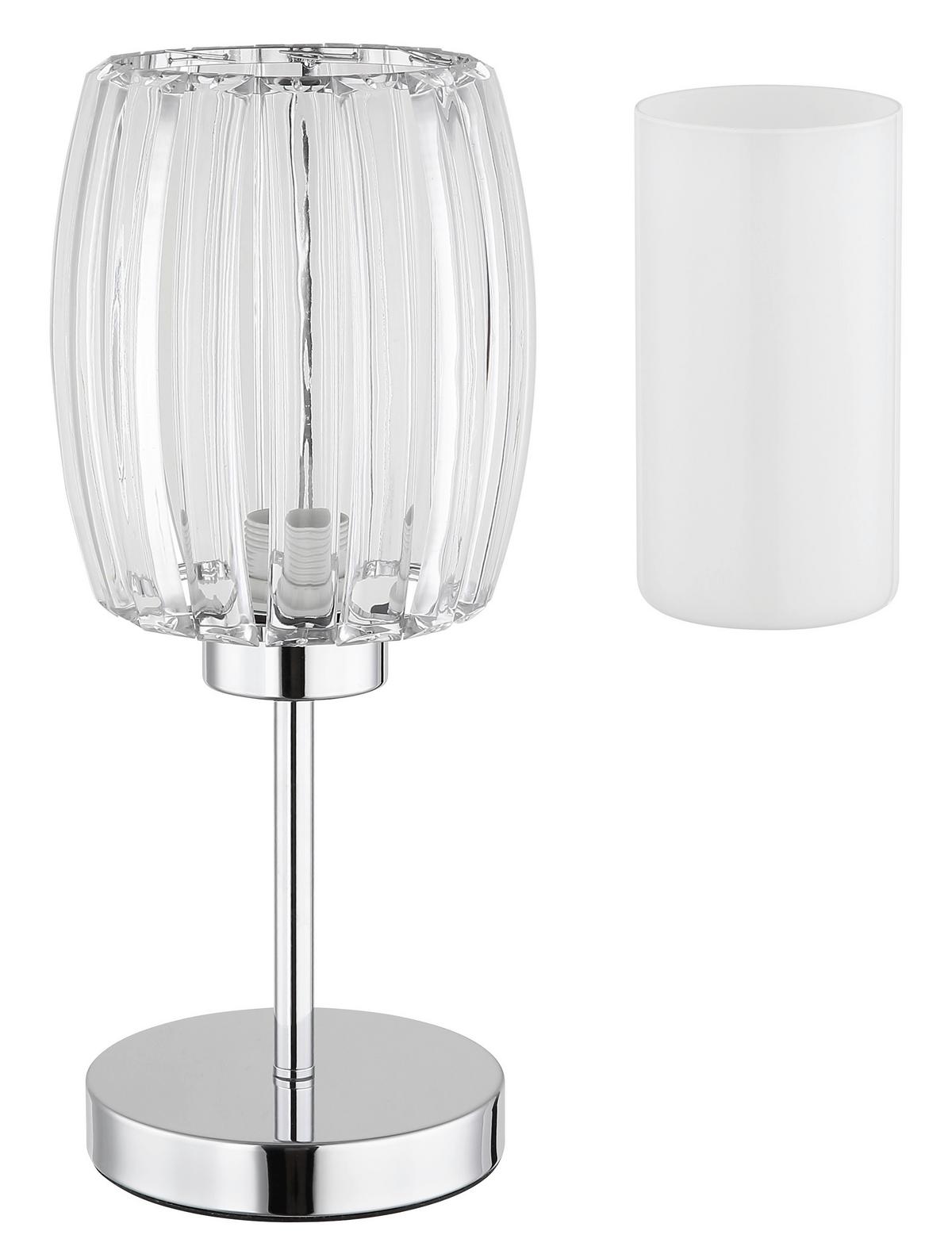 Tischleuchte Wippschalter - Klar/Chromfarben, Design, Glas/Kunststoff (18/40cm) - Globo