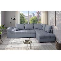 Eckschlafsofa Alvito Hellblau S: 298x202 Cm - Schwarz/Hellblau, MODERN, Textil (298/202cm) - MID.YOU