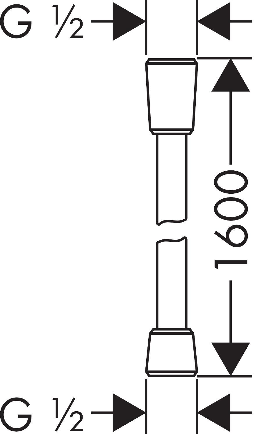 Brauseschlauch Hg Isiflex L: 160 cm Chromfarben - Basics, Kunststoff/Metall (160cm) - Hansgrohe