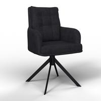 Židle s područkami MARIETTA, černá - černá, Moderní, kov/dřevo (60/92/67cm) - Bessagi Home