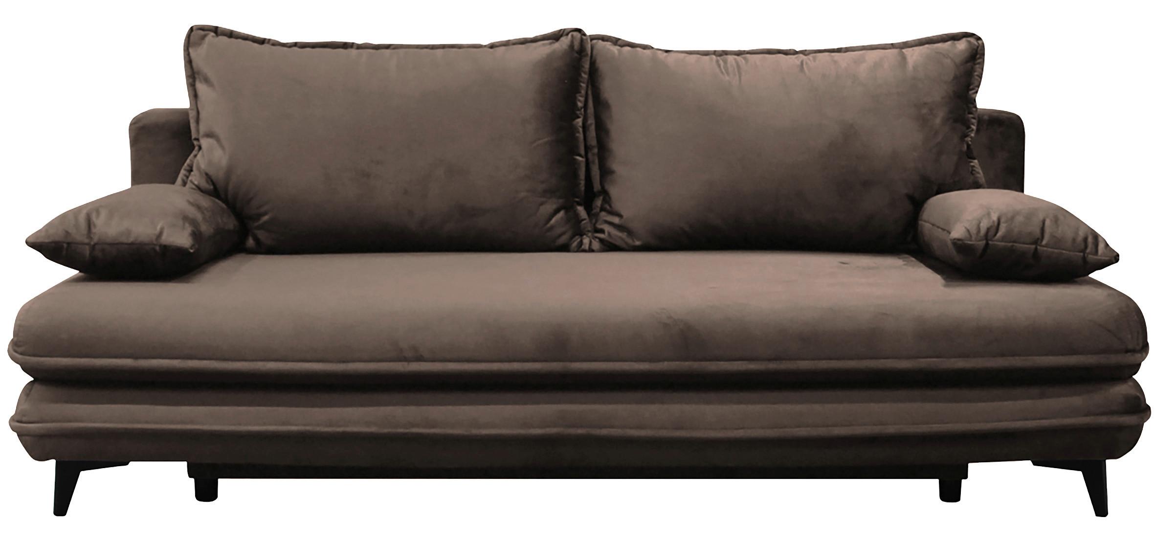 Schlafsofa Look Braun Inkl.bettkasten+schlaffunktion - Schwarz/Braun, Design, Textil (217/73/86/106cm) - MID.YOU