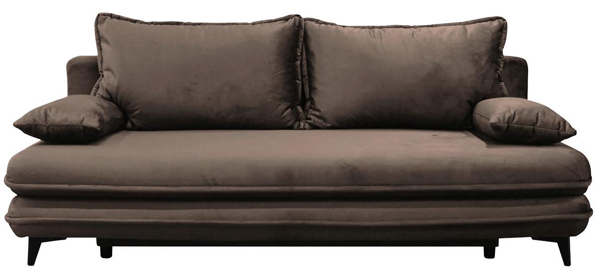Schlafsofa Look Braun inkl.bettkasten+schlaffunktion - Schwarz/Braun, Design, Textil (217/73/86/106cm) - MID.YOU