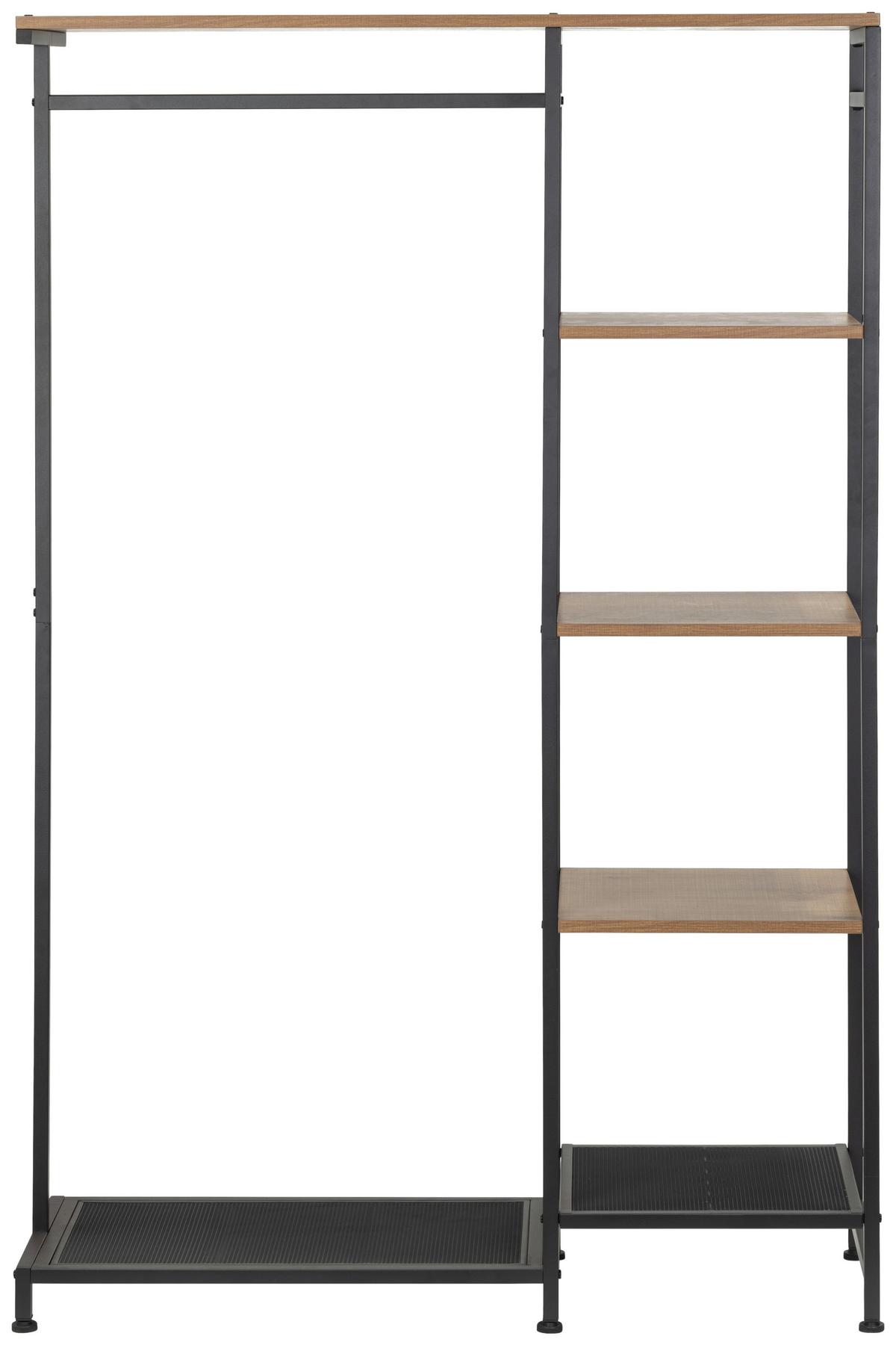 GARDEROBENSTÄNDER Naturfarben/Schwarz B: 100cm - Schwarz/Naturfarben, MODERN, Holzwerkstoff/Metall (100/165/36cm) - P & B
