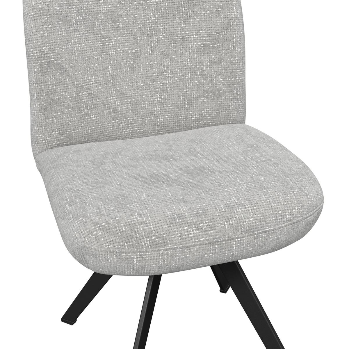Stuhl hellgrau/Metallbeine Ulmo 47/91/61 cm - Hellgrau/Schwarz, MODERN, Textil/Metall (47/91/61cm)