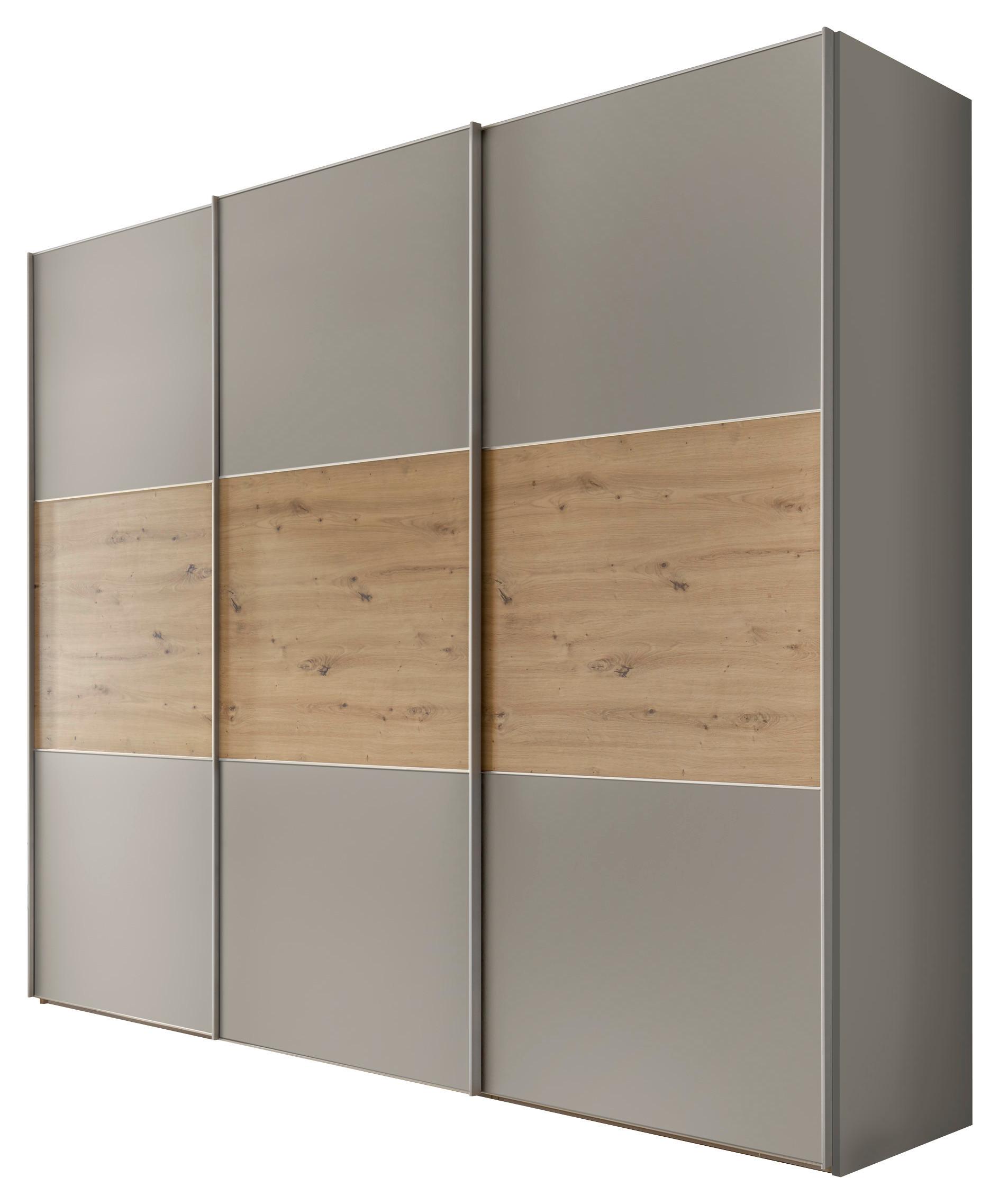 Schwebetürenschrank 298cm Includo Grau/Artisan Eiche